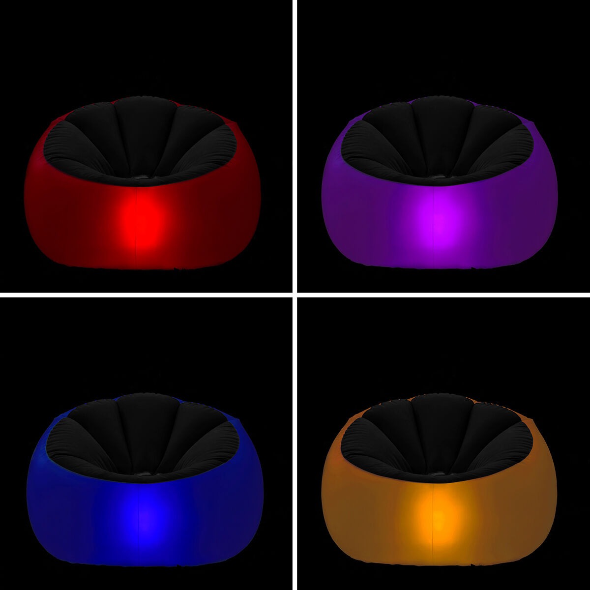 Aufblasbarer LED-Loungesessel – Farbwechselnde Lichter & Fernbedienung