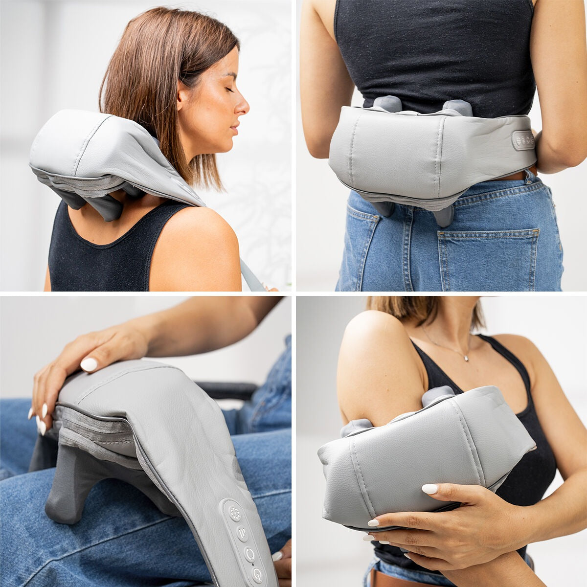 Cordless Shiatsu Neck & Shoulder Massager with Heat – Deep Tissue Massage Wrap