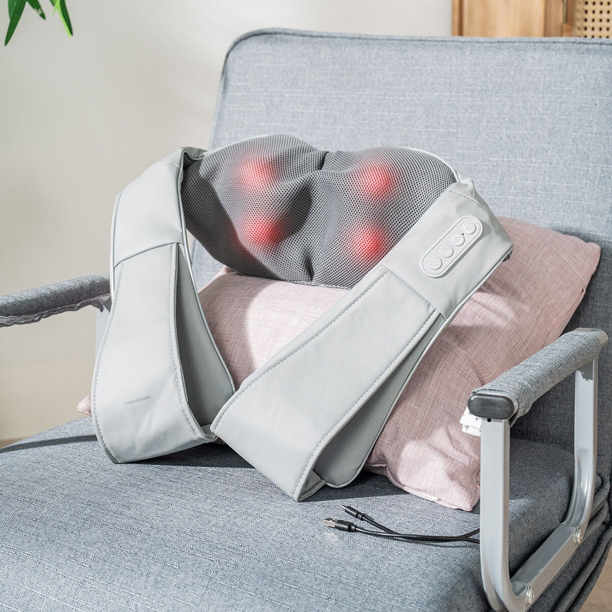 Electric Shiatsu Neck & Shoulder Massager – Heated Deep Tissue Massage Wrap