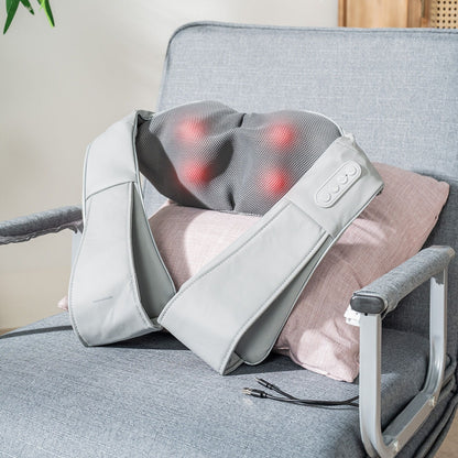 Electric Shiatsu Neck & Shoulder Massager – Heated Deep Tissue Massage Wrap