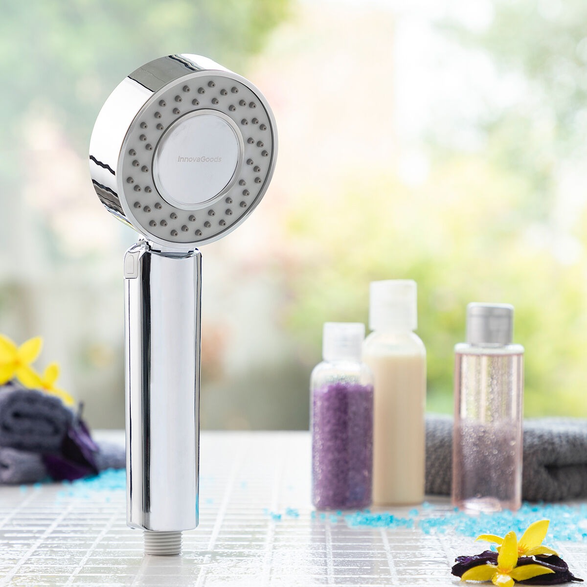 3-in-1 Dual-Sided Handheld Shower Head with Built-In Soap Dispenser