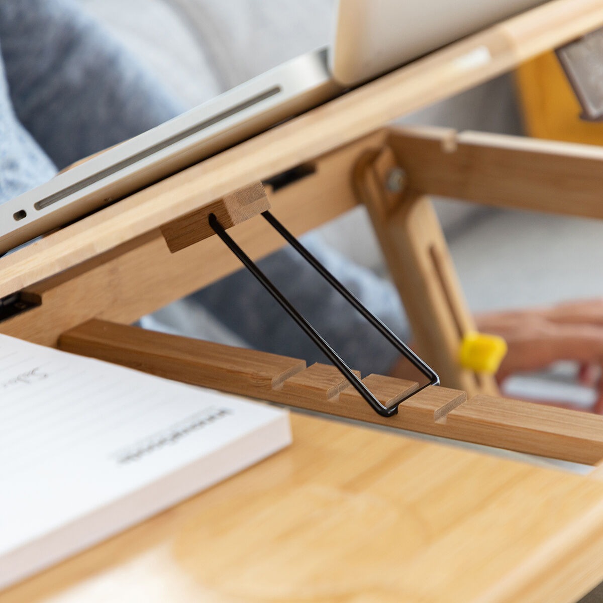 Adjustable Bamboo Folding Laptop Desk & Breakfast Tray for Bed & Sofa