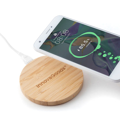 Natural Bamboo Wireless Charging Pad for Qi-Enabled Smartphones
