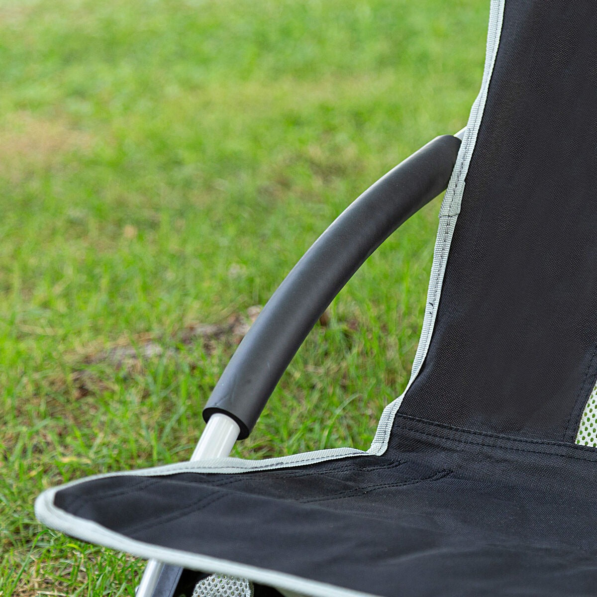 Foldable Outdoor Camping Chair – Portable Padded Leisure Chair with Armrests