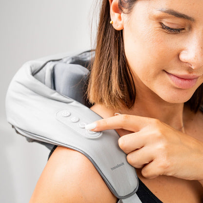 Cordless Shiatsu Neck & Shoulder Massager with Heat – Deep Tissue Massage Wrap