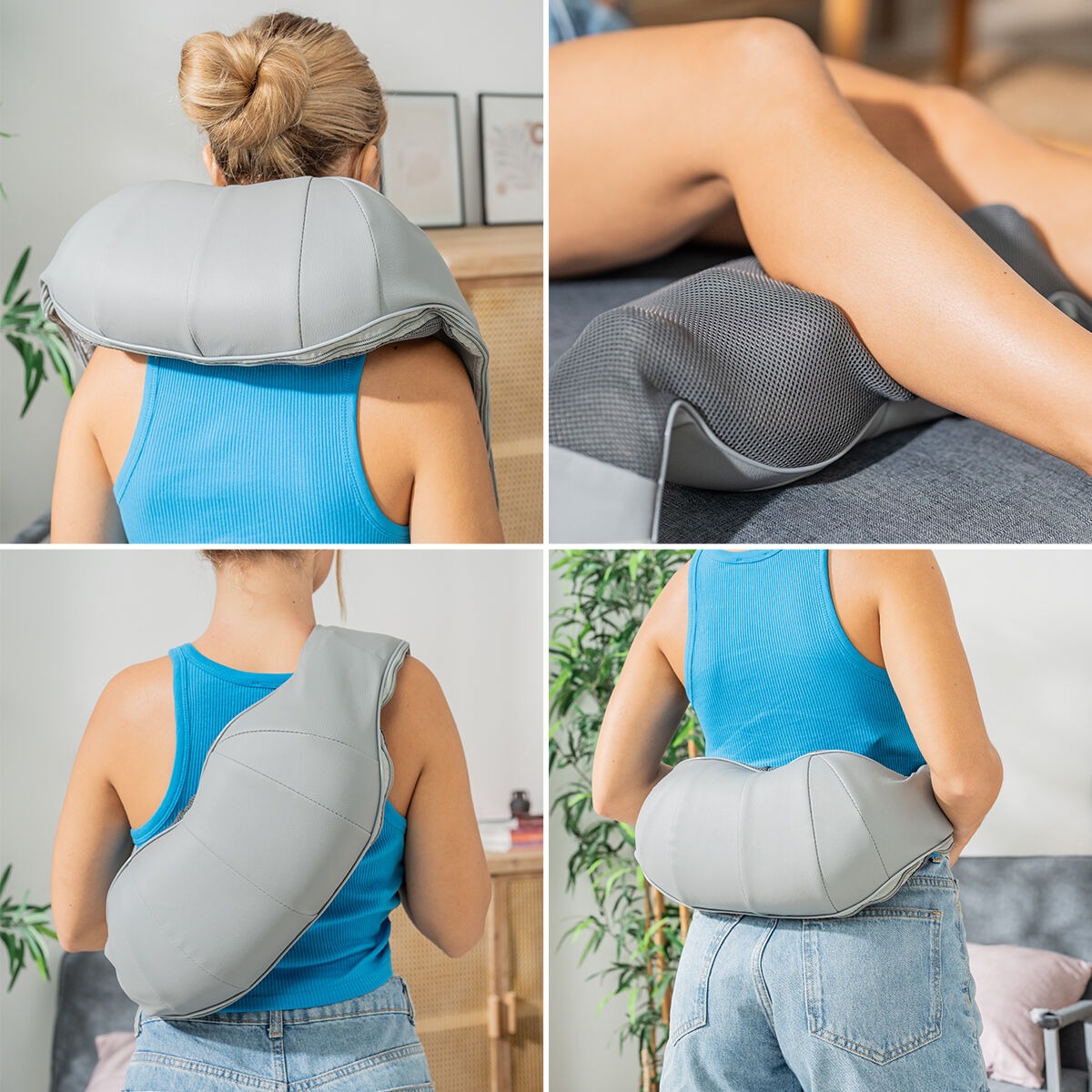 Electric Shiatsu Neck & Shoulder Massager – Heated Deep Tissue Massage Wrap