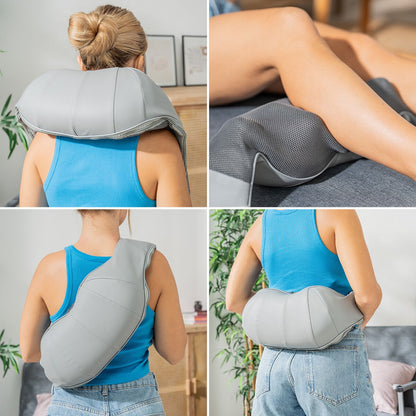 Electric Shiatsu Neck & Shoulder Massager – Heated Deep Tissue Massage Wrap