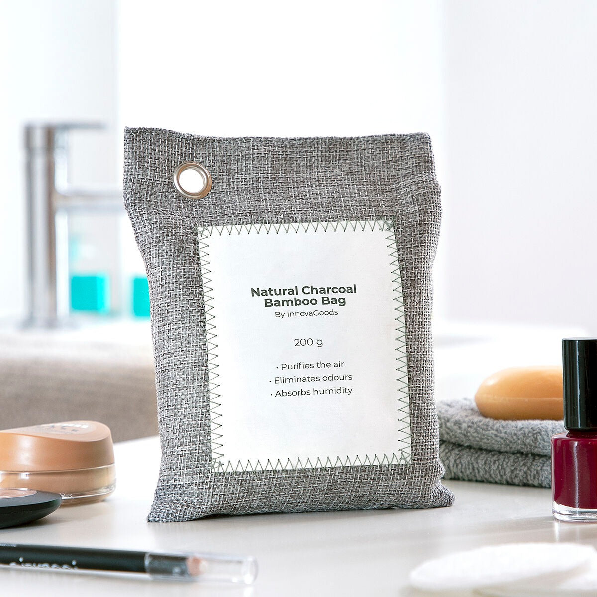 Bamboo Activated Charcoal Bags – Natural Odor & Moisture Absorber for Home, Closet & Car (2-Pack)
