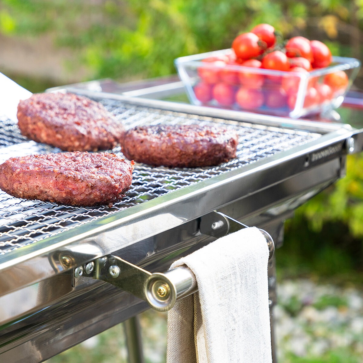 Portable Foldable Charcoal BBQ Grill – Stainless Steel Outdoor Barbecue with Large Cooking Surface