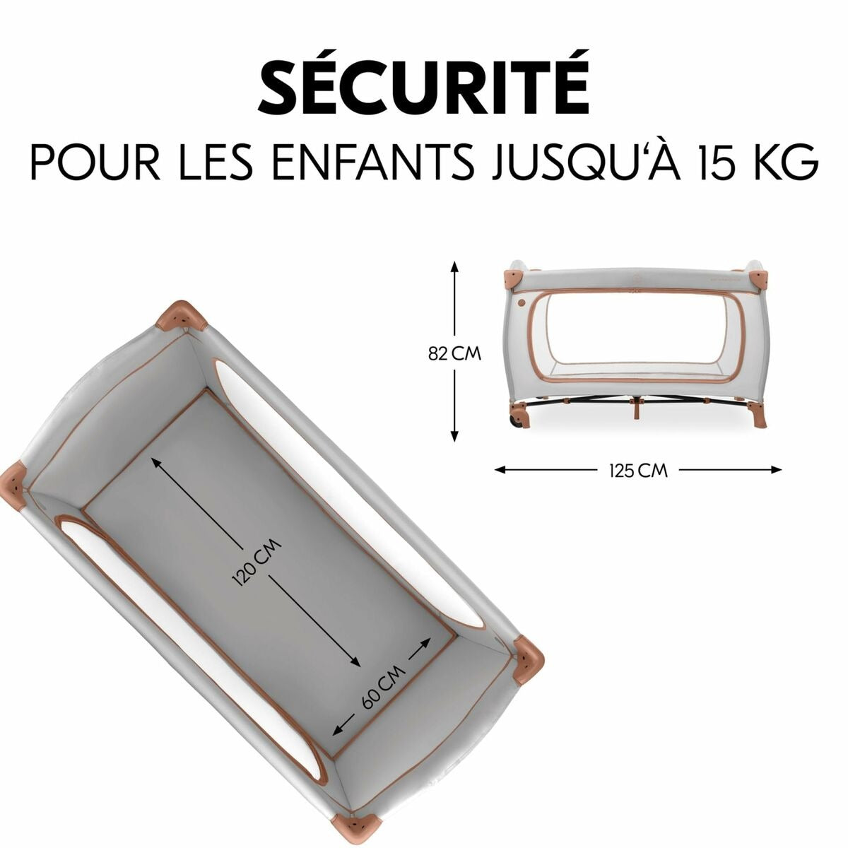 Portable Foldable Baby Travel Cot & Playpen with Mesh Sides & Wheels