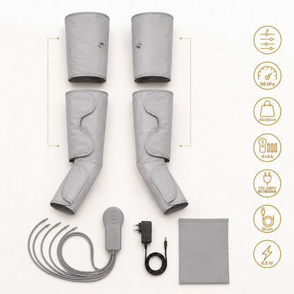 Air Compression Leg Massager Set for Thighs, Calves & Feet with Hand Controller