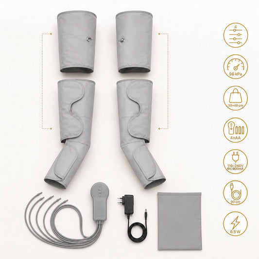 Air Compression Leg Massager Set for Thighs, Calves & Feet with Hand Controller