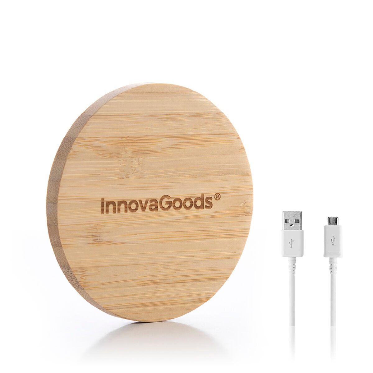 Natural Bamboo Wireless Charging Pad for Qi-Enabled Smartphones