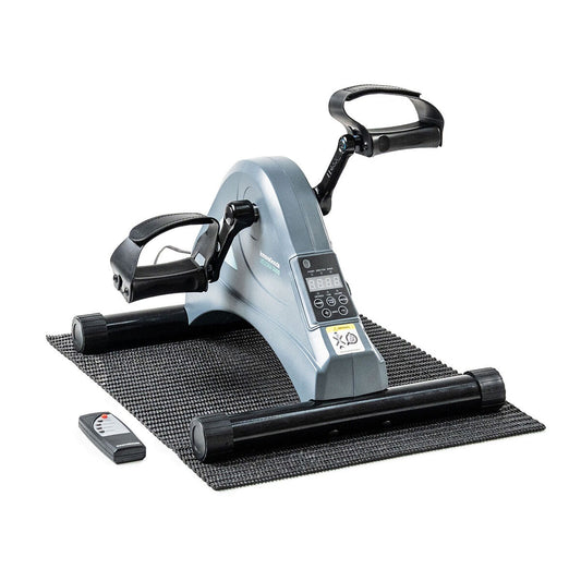 Pédalier d'appartement électrique pour bras et jambes – Mini-vélo d'exercice motorisé avec télécommande et tapis