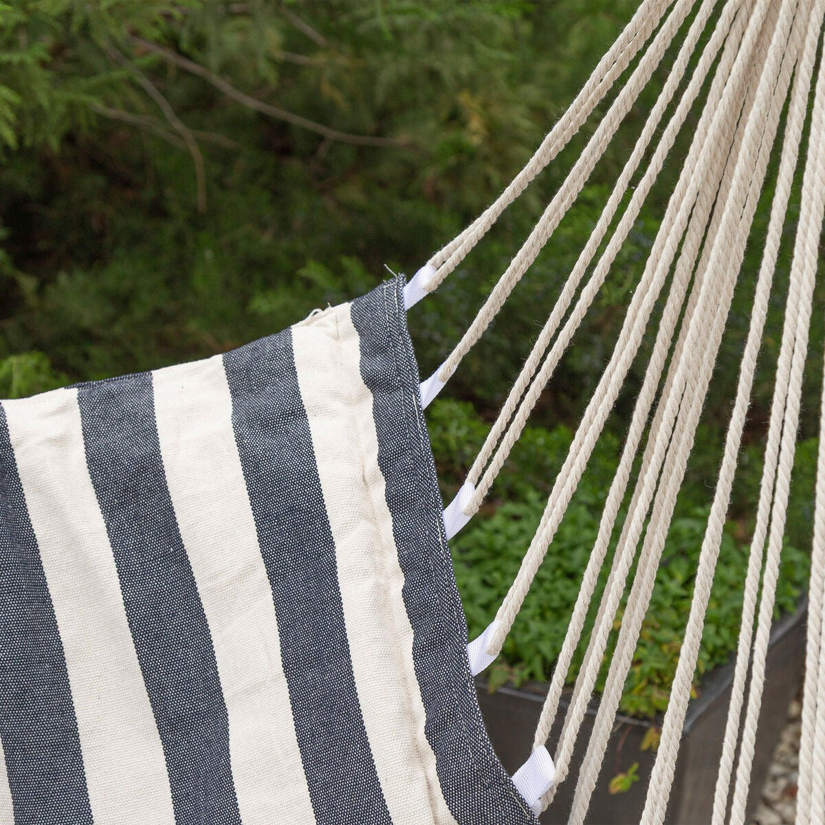 Hanging Hammock Chair – Comfortable Cotton Swing Seat with Wooden Spreader Bar