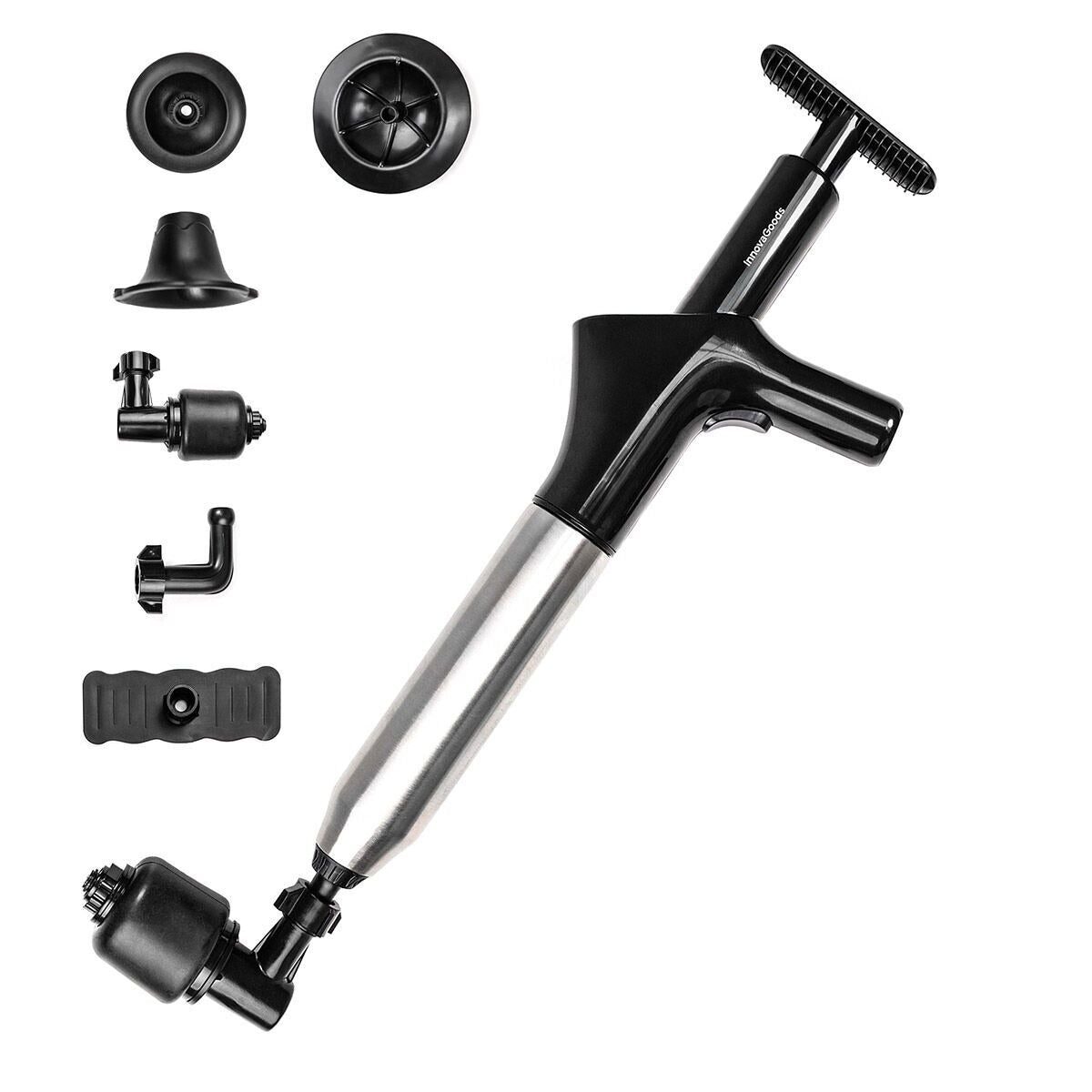 High-Pressure Air Drain Plunger – 5-in-1 Clog Remover with Interchangeable Heads