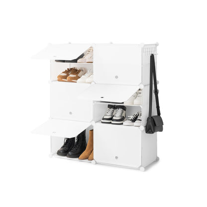 Weißer tragbarer Schuhschrank-Organizer – Modulares Design
