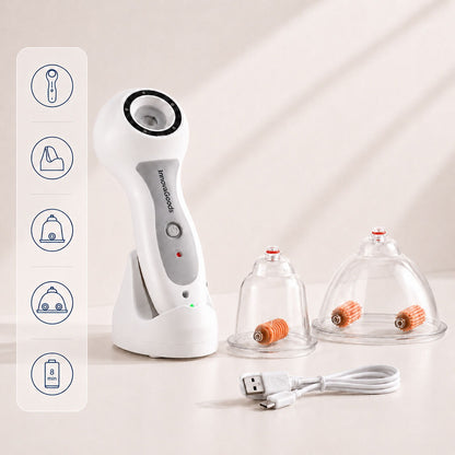 Rechargeable Anti-Cellulite Vacuum Massager with Suction Cups & Massage Rollers