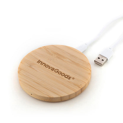 Natural Bamboo Wireless Charging Pad for Qi-Enabled Smartphones