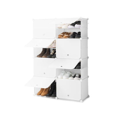 Weißer tragbarer Schuhschrank-Organizer – Modulares Design