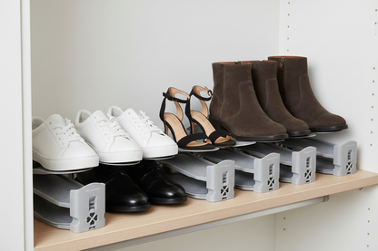 Organised wardrobe shelf